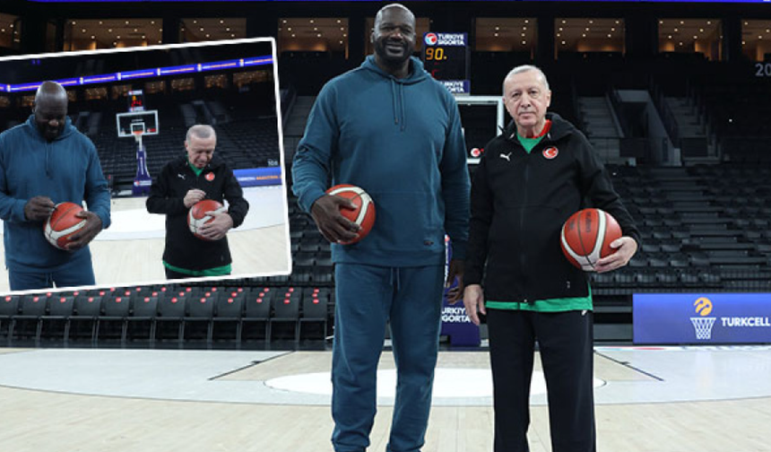 Cumhurbaşkanı Erdoğan NBA efsanesi O'Neal ile bir araya geldi