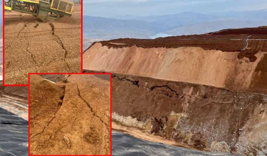 Erzincan İliç'teki Çöpler Altın Madeni'nde 13 Şubat'ta yaşanan ve 9 işçinin toprağın altında kalmasına neden olan siyanürlü toprak kayması, işçilerin çektiği fotoğraflarla yeni bir boyut kazandı. Fotoğraflarda, toprakta belirgin çatlaklar ve bir iş makinasının kuma saplanarak yan yattığı görülüyor.