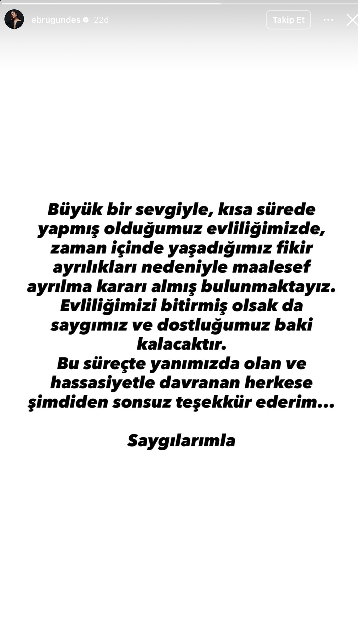Sosyal medyadan duyurdu: Ebru Gündeş boşanıyor 2 Gündeş