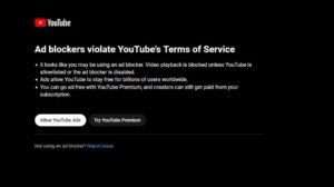 YouTube, reklam engelleme