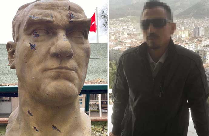 Atatürk saldırı, manisa, şehzadeler, atatürk büstüne saldırı, provokasyon 