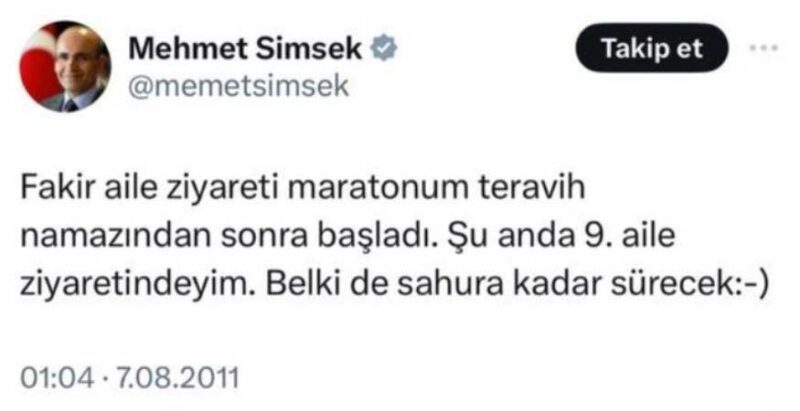 mehmet şimşek, fakir aile ziayreti