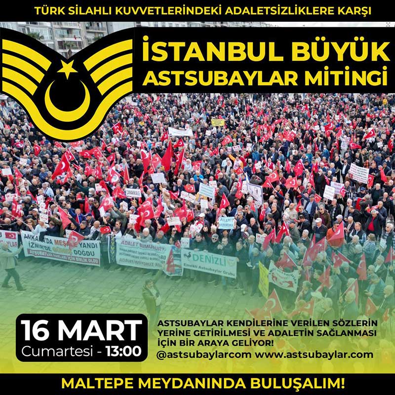 emekli astsubaylar, miting, istanbul, maltepe 