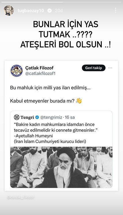Tuğba Özay, milli yas